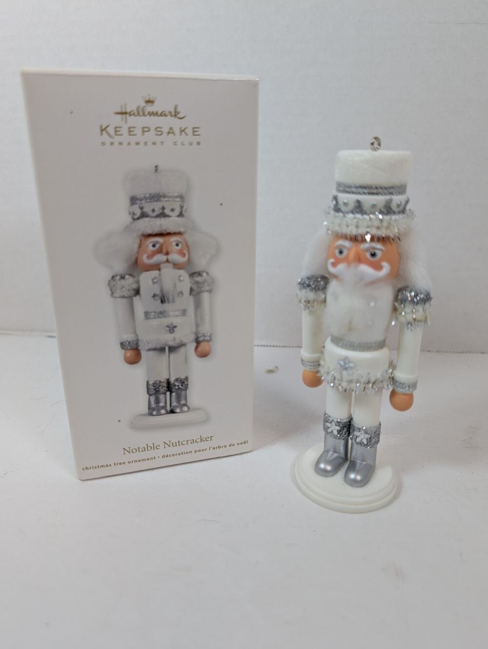 Hallmark Keepsake Ornament 2012 Notable Nutcracker silver white glitter MIB